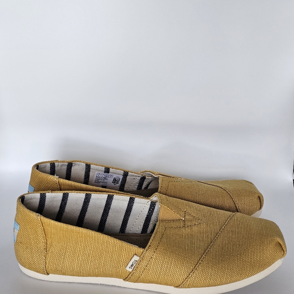 TOMS Yellow Canvas Slip-Ons Womens Size 8